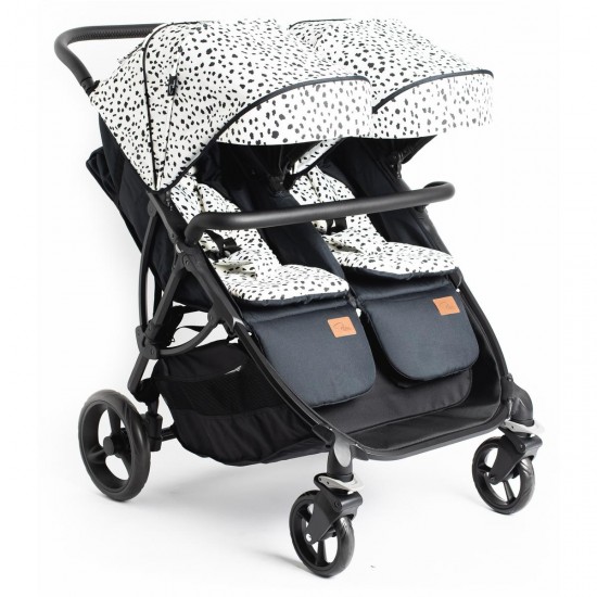 Roma Gemini 2 Double Twin Stroller + Carrycot, Dalmatian Roma Gemini 2 Double Twin Stroller + Carrycot, Dalmatian