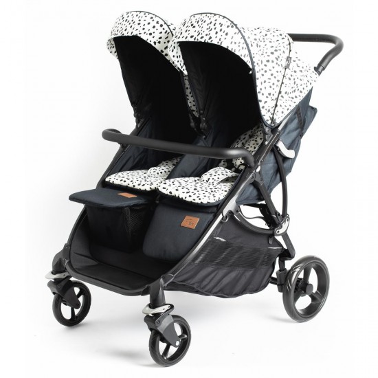Roma Gemini 2 Double Twin Stroller + Carrycot, Dalmatian Roma Gemini 2 Double Twin Stroller + Carrycot, Dalmatian