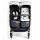 Roma Gemini 2 Double Twin Stroller + Carrycot, Dalmatian Roma Gemini 2 Double Twin Stroller + Carrycot, Dalmatian
