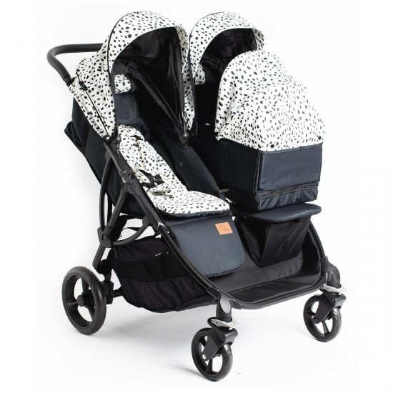 Roma Gemini 2 Double Twin Stroller + Carrycot, Dalmatian Roma Gemini 2 Double Twin Stroller + Carrycot, Dalmatian