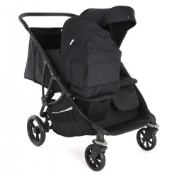 Roma Gemini 2 Double Twin Stroller + Carrycot, Jet Black