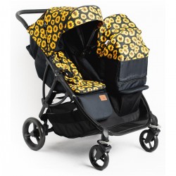 Roma Gemini 2 Double Twin Stroller + Carrycot, Sunflower