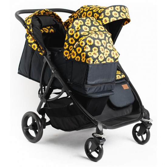 Roma Gemini 2 Double Twin Stroller + Carrycot, Sunflower Roma Gemini 2 Double Twin Stroller + Carrycot, Sunflower