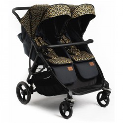 Roma Gemini 2 Double Twin Stroller, Khaki Leopard