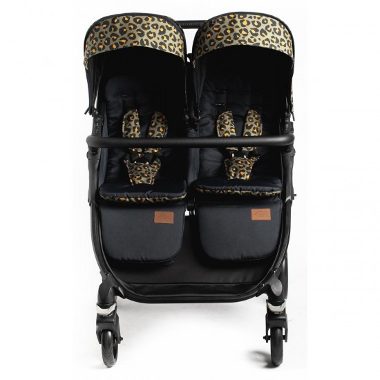 Roma Gemini 2 Double Twin Stroller + Carrycot, Khaki Leopard Roma Gemini 2 Double Twin Stroller + Carrycot, Khaki Leopard