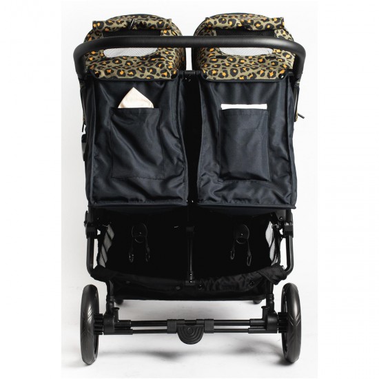 Roma Gemini 2 Double Twin Stroller + Carrycot, Khaki Leopard Roma Gemini 2 Double Twin Stroller + Carrycot, Khaki Leopard
