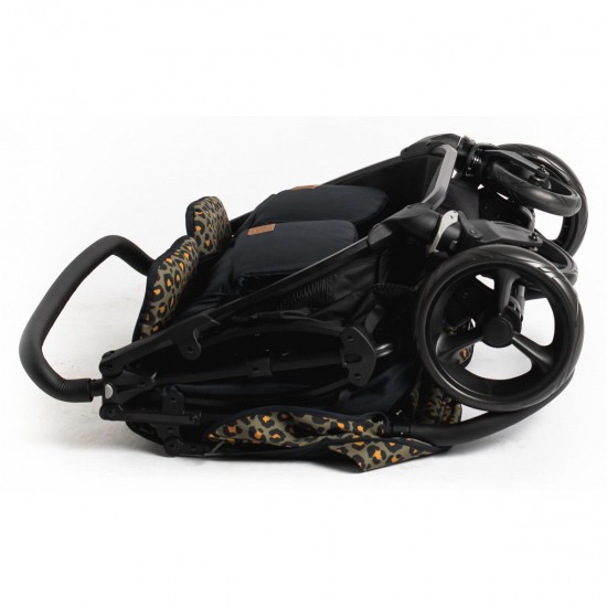 Roma Gemini 2 Double Twin Stroller + Carrycot, Khaki Leopard Roma Gemini 2 Double Twin Stroller + Carrycot, Khaki Leopard