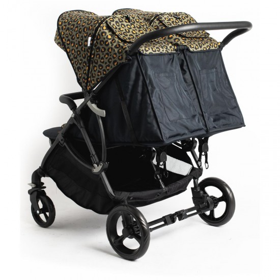 Roma Gemini 2 Double Twin Stroller + Carrycot, Khaki Leopard Roma Gemini 2 Double Twin Stroller + Carrycot, Khaki Leopard