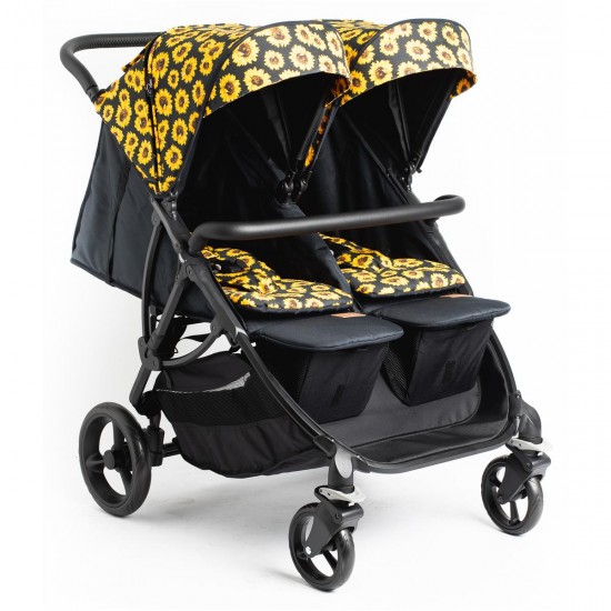 Roma Gemini 2 Double Twin Stroller, Sunflower Roma Gemini 2 Double Twin Stroller, Sunflower