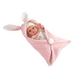 Roma Arias 33cm Natal Doll with Bunny Blanket - Pink