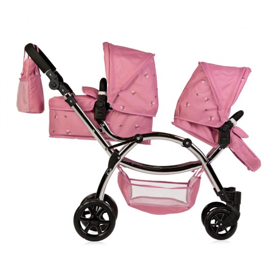 Roma Darcie Twin Dolls Pram, Pink - 3-16 years Roma Darcie Twin Dolls Pram, Pink - 3-16 years