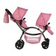 Roma Darcie Twin Dolls Pram, Pink - 3-16 years Roma Darcie Twin Dolls Pram, Pink - 3-16 years