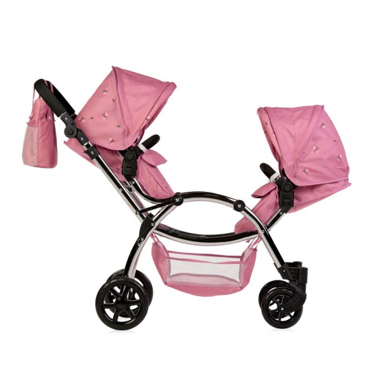 Roma Darcie Twin Dolls Pram, Pink - 3-16 years Roma Darcie Twin Dolls Pram, Pink - 3-16 years