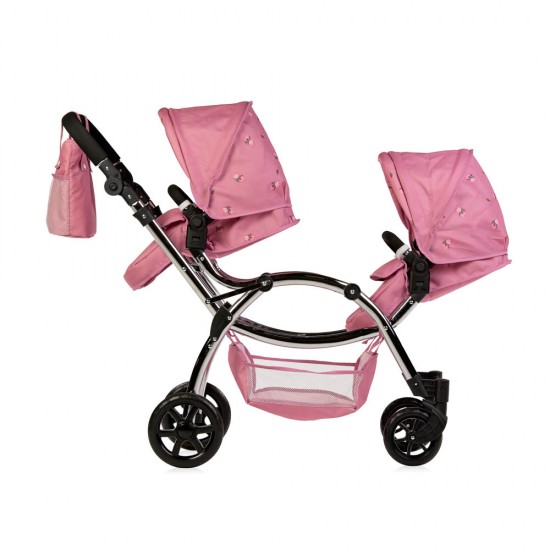 Roma Darcie Twin Dolls Pram, Pink - 3-16 years Roma Darcie Twin Dolls Pram, Pink - 3-16 years