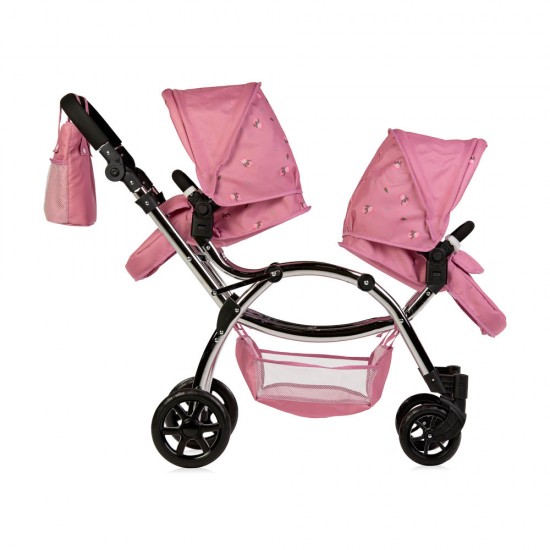 Roma Darcie Twin Dolls Pram, Pink - 3-16 years Roma Darcie Twin Dolls Pram, Pink - 3-16 years