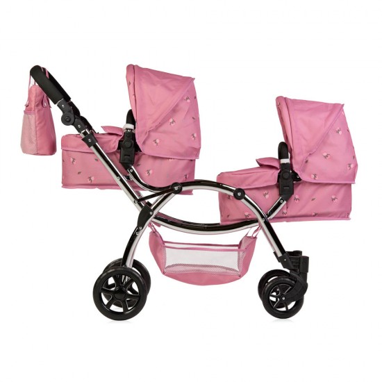 Roma Darcie Twin Dolls Pram, Pink - 3-16 years Roma Darcie Twin Dolls Pram, Pink - 3-16 years