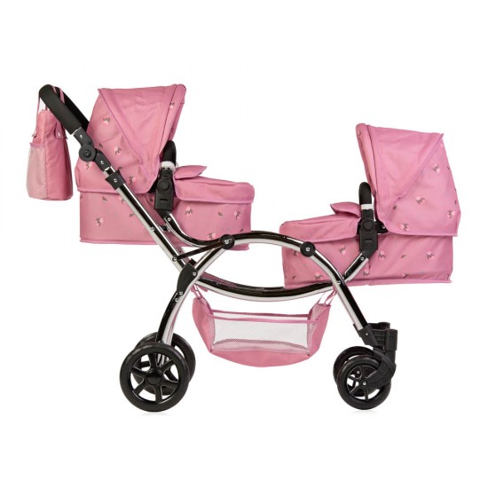 Roma Darcie Twin Dolls Pram, Pink - 3-16 years Roma Darcie Twin Dolls Pram, Pink - 3-16 years