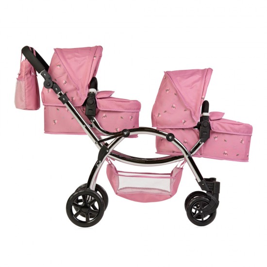 Roma Darcie Twin Dolls Pram, Pink - 3-16 years Roma Darcie Twin Dolls Pram, Pink - 3-16 years