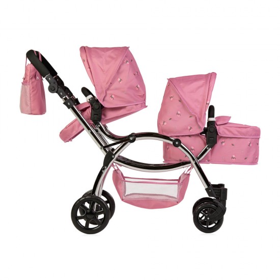Roma Darcie Twin Dolls Pram, Pink - 3-16 years Roma Darcie Twin Dolls Pram, Pink - 3-16 years
