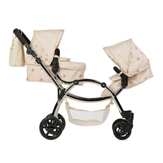 Roma Darcie Twin Dolls Pram, Cream - 3-16 years Roma Darcie Twin Dolls Pram, Cream - 3-16 years