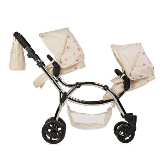 Roma Darcie Twin Dolls Pram, Cream - 3-16 years Roma Darcie Twin Dolls Pram, Cream - 3-16 years