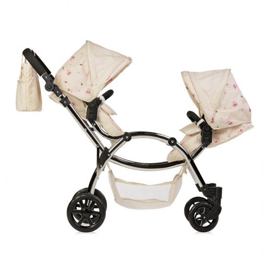 Roma Darcie Twin Dolls Pram, Cream - 3-16 years Roma Darcie Twin Dolls Pram, Cream - 3-16 years