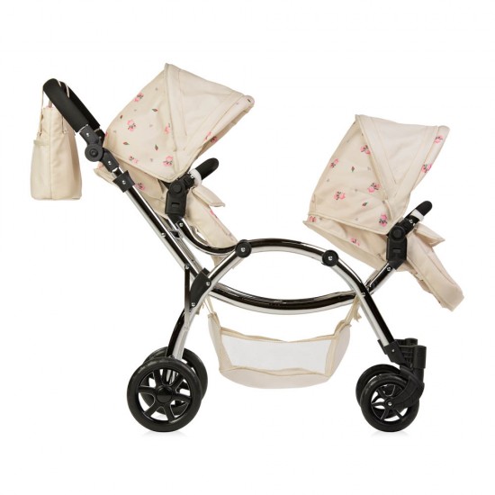 Roma Darcie Twin Dolls Pram, Cream - 3-16 years Roma Darcie Twin Dolls Pram, Cream - 3-16 years