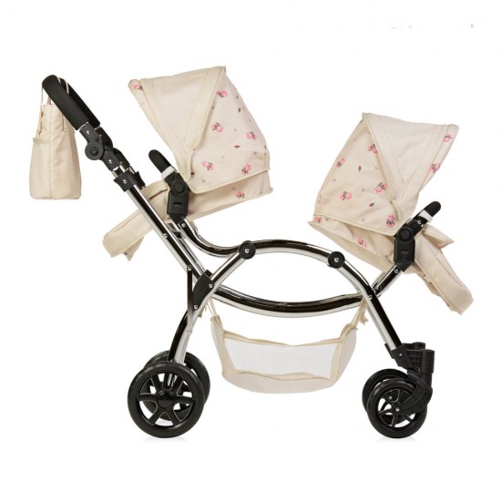 Roma Darcie Twin Dolls Pram, Cream - 3-16 years Roma Darcie Twin Dolls Pram, Cream - 3-16 years