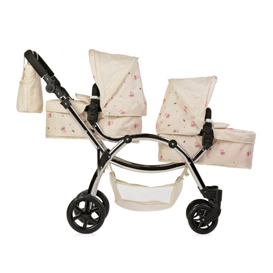 Roma Darcie Twin Dolls Pram, Cream - 3-16 years Roma Darcie Twin Dolls Pram, Cream - 3-16 years