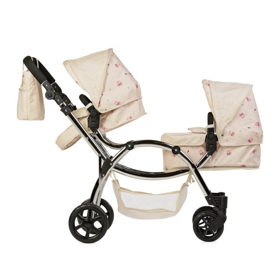 Roma Darcie Twin Dolls Pram, Cream - 3-16 years Roma Darcie Twin Dolls Pram, Cream - 3-16 years