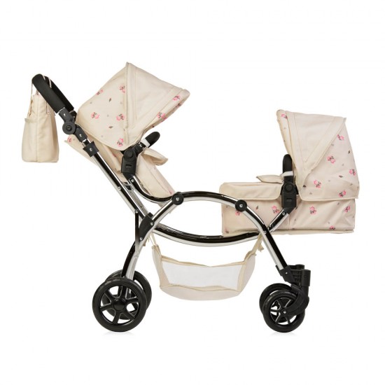 Roma Darcie Twin Dolls Pram, Cream - 3-16 years Roma Darcie Twin Dolls Pram, Cream - 3-16 years
