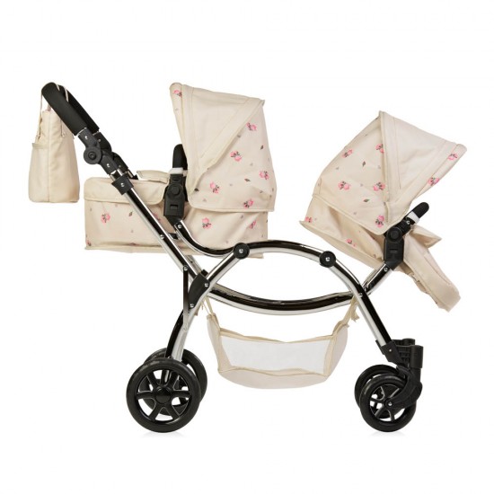 Roma Darcie Twin Dolls Pram, Cream - 3-16 years Roma Darcie Twin Dolls Pram, Cream - 3-16 years