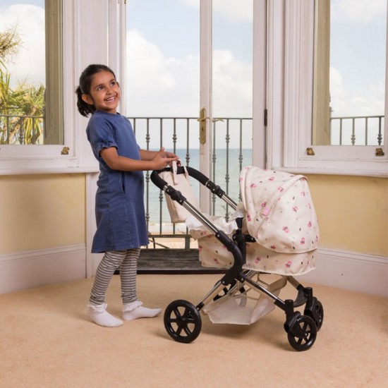 Roma Darcie Single Dolls Pram, Cream - 3-9 years Roma Darcie Single Dolls Pram, Cream - 3-9 years