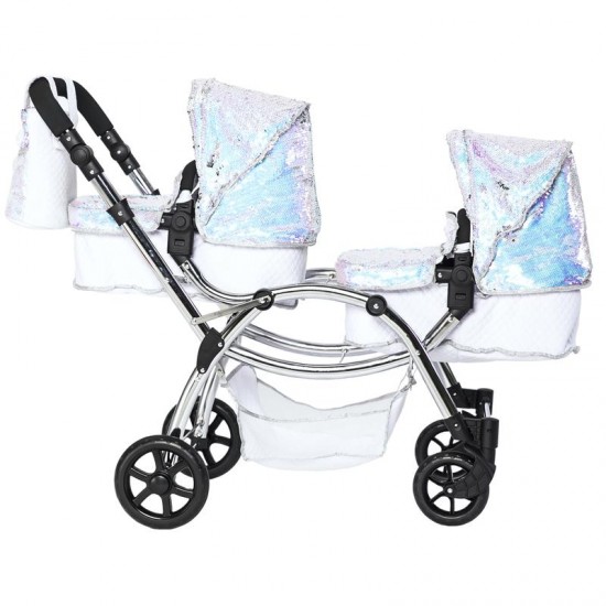Roma Polly Twin Dolls Pram, Mermaid - 3-16 years Roma Polly Twin Dolls Pram, Mermaid - 3-16 years