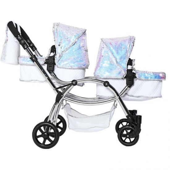 Roma Polly Twin Dolls Pram, Mermaid - 3-16 years Roma Polly Twin Dolls Pram, Mermaid - 3-16 years
