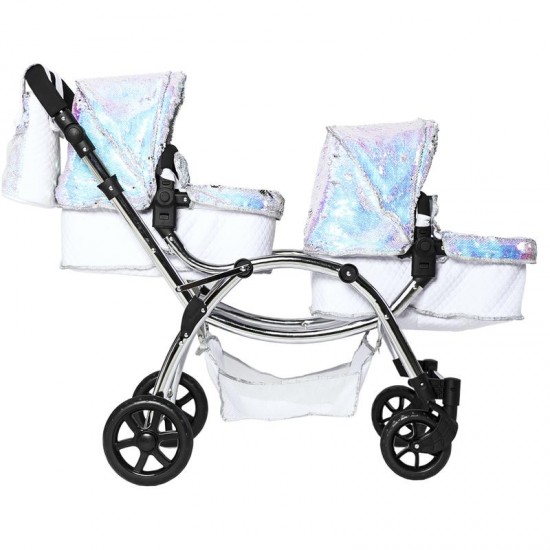Roma Polly Twin Dolls Pram, Mermaid - 3-16 years Roma Polly Twin Dolls Pram, Mermaid - 3-16 years