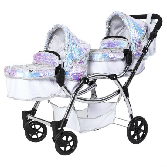 Roma Polly Twin Dolls Pram, Mermaid - 3-16 years Roma Polly Twin Dolls Pram, Mermaid - 3-16 years