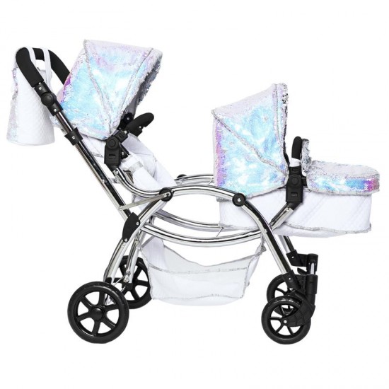 Roma Polly Twin Dolls Pram, Mermaid - 3-16 years Roma Polly Twin Dolls Pram, Mermaid - 3-16 years