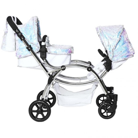Roma Polly Twin Dolls Pram, Mermaid - 3-16 years Roma Polly Twin Dolls Pram, Mermaid - 3-16 years