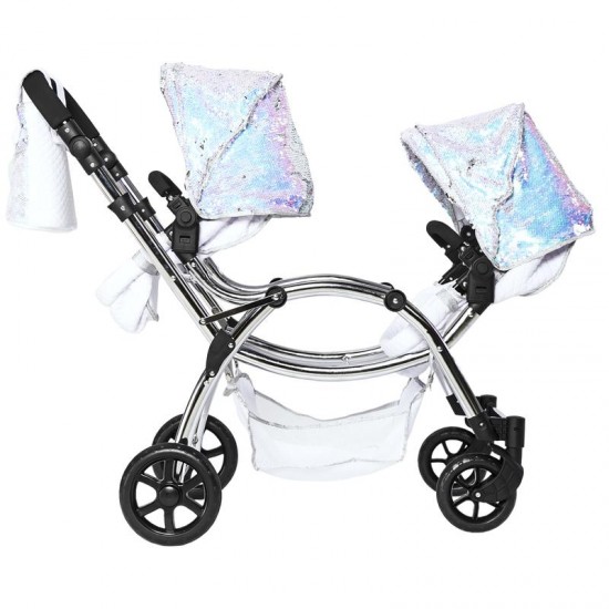 Roma Polly Twin Dolls Pram, Mermaid - 3-16 years Roma Polly Twin Dolls Pram, Mermaid - 3-16 years