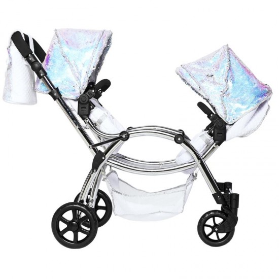 Roma Polly Twin Dolls Pram, Mermaid - 3-16 years Roma Polly Twin Dolls Pram, Mermaid - 3-16 years