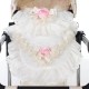 Roma Dolls Pram 2 Piece Bedding Set - Cream & Pink Rose