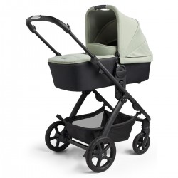 Silver Cross Tide 2 in 1 Pram Bundle + Dream Car Seat Adaptors, Sage/Black Chassis