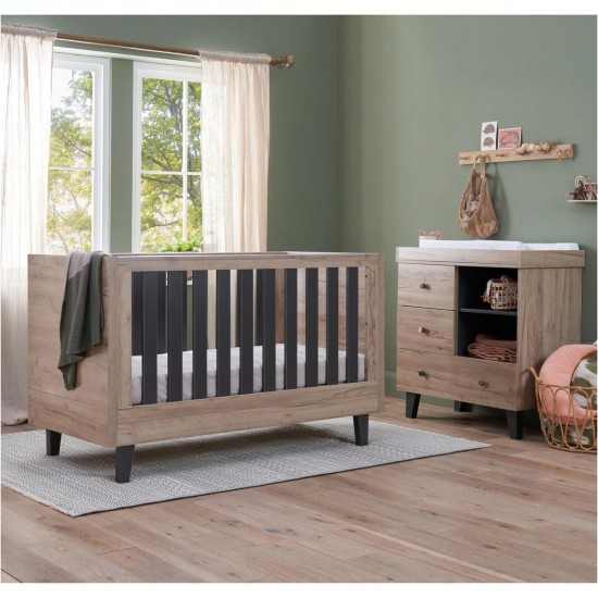 Tutti Bambini Como 2 Piece Room Set, Distressed Oak & Slate Grey