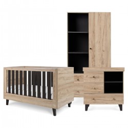 Tutti Bambini Como 3 Piece Room Set, Distressed Oak & Slate Grey