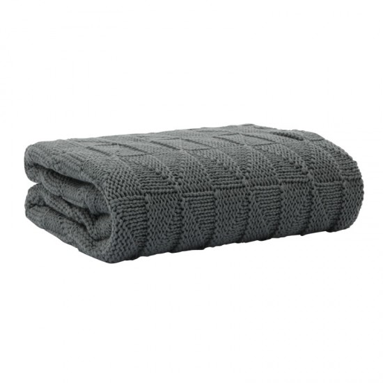 Tutti Bambini CoZee 100% Cotton Woven Knitted Blanket - Charcoal