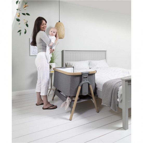 Tutti Bambini CoZee Bedside Crib, Oak & Charcoal