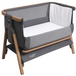 Tutti Bambini CoZee Air Bedside Crib, Oak & Charcoal