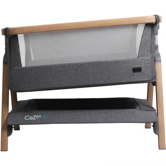 Tutti Bambini CoZee Air Bedside Crib, Oak & Charcoal