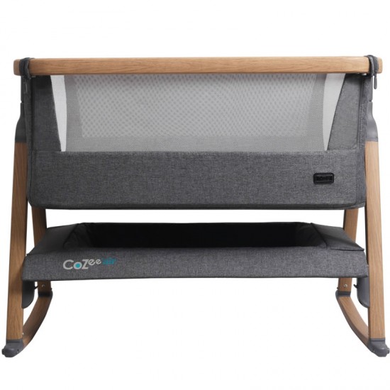 Tutti Bambini CoZee Air Bedside Crib, Oak & Charcoal